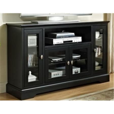 Walker Edison Furniture Walker Edison W52C32BL 52 in. Highboy Style Wood TV Stand  Black W52C32BL